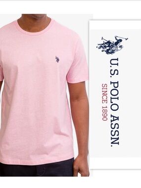 U.S Polo Assn. Solid Pink Crew Neck T-Shirt